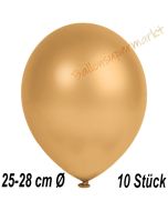 Metallic Luftballons in Gold, 25-28 cm, 10 Stück