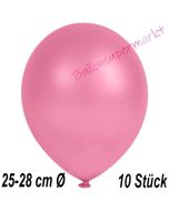 Metallic Luftballons in Rosa, 25-28 cm, 10 Stück