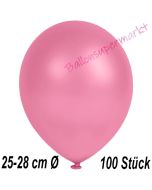 Metallic Luftballons in Rosa, 25-28 cm, 100 Stück