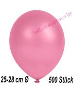 Metallic Luftballons in Rosa, 25-28 cm, 500 Stück