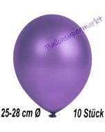 Metallic Luftballons in Violett, 25-28 cm, 10 Stück