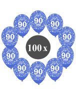 Luftballons mit der Zahl 80, 100 Stück, Kristall, Blau, 12", 28-30 cm