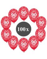 Luftballons mit der Zahl 80, 100 Stück, Kristall, Rot, 12", 28-30 cm
