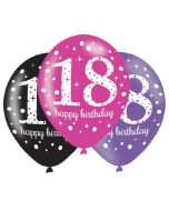 Pink Celebration 18, Luftballons zum 18. Geburtstag