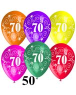 Luftballons Zahl 70 zum 70. Geburtstag, 50 Stück
