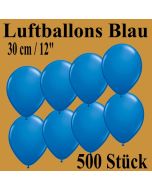 Luftballons zu Karneval und Fasching, 30 cm, Blau, 500 Stück