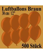 Luftballons zu Karneval und Fasching, 30 cm, Braun, 500 Stück