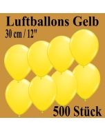 Luftballons zu Karneval und Fasching, 30 cm, Gelb, 500 Stück