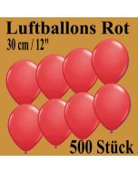 Luftballons zu Karneval und Fasching, 30 cm, Rot, 500 Stück
