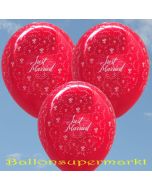 Luftballons zur Hochzeit, Just Married, Rubinrot, 10 Stück Latexballons, 30 cm
