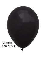 Luftballons Schwarz, 25 cm, 100 Stück, preiswert und günstig