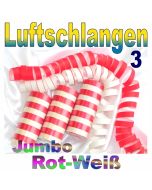 Luftschlangen Jumbo Rot-Weiß, 3 Rollen