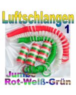 Luftschlangen Jumbo rot-weiß-grün, 1 Rolle