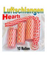 Luftschlangen mit Herzen, rot-weiß, 10 Rollen