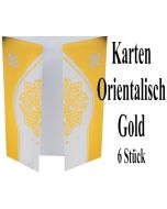 Karten orientalisch Gold, 6 Stück