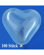 Herzluftballons Mini, 8-12 cm, transparent, 100 Stück