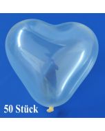 Herzluftballons Mini, 8-12 cm, transparent, 50 Stück
