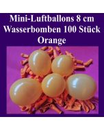 Mini Luftballons, 8 cm, 3", Wasserbomben, 100 Stück, Orange