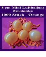 Mini Luftballons, 8 cm, 3", Wasserbomben, 1000 Stück, Orange