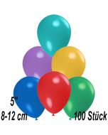 Luftballons 12 cm, Bunt gemischt, 100 Stück