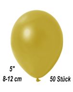 Kleine Metallic Luftballons, 8-12 cm, Champagnergold, 50 Stück