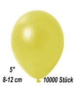 Kleine Metallic Luftballons, 8-12 cm, Gelb, 10000 Stück