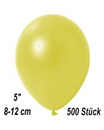 Kleine Metallic Luftballons, 8-12 cm, Gelb, 500 Stück
