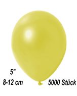 Kleine Metallic Luftballons, 8-12 cm, Gelb, 5000 Stück