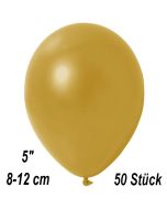 Kleine Metallic Luftballons, 8-12 cm, Gold, 50 Stück