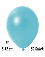 Kleine Metallic Luftballons, 8-12 cm, Hellblau, 50 Stück