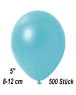 Kleine Metallic Luftballons, 8-12 cm, Hellblau, 500 Stück