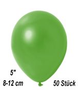 Kleine Metallic Luftballons, 8-12 cm, Hellgrün, 50 Stück