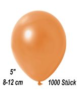 Kleine Metallic Luftballons, 8-12 cm, Orange, 1000 Stück