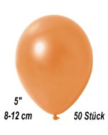 Kleine Metallic Luftballons, 8-12 cm, Orange, 50 Stück