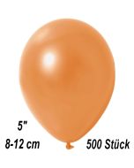 Kleine Metallic Luftballons, 8-12 cm, Orange, 500 Stück
