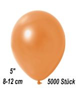 Kleine Metallic Luftballons, 8-12 cm, Orange, 5000 Stück