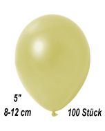 Kleine Metallic Luftballons, 8-12 cm, Pastellgelb, 100 Stück