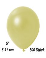 Kleine Metallic Luftballons, 8-12 cm, Pastellgelb, 500 Stück