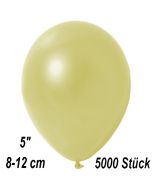Kleine Metallic Luftballons, 8-12 cm, Pastellgelb, 5000 Stück