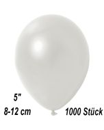 Kleine Metallic Luftballons, 8-12 cm, Perlweiß, 1000 Stück