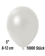 Kleine Metallic Luftballons, 8-12 cm, Perlweiß, 10000 Stück