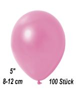 Kleine Metallic Luftballons, 8-12 cm, Rosa, 100 Stück