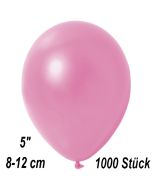 Kleine Metallic Luftballons, 8-12 cm, Rosa, 1000 Stück