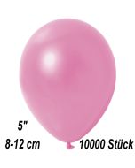 Kleine Metallic Luftballons, 8-12 cm, Rosa, 10000 Stück