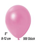 Kleine Metallic Luftballons, 8-12 cm, Rosa, 500 Stück