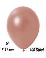 Kleine Metallic Luftballons, 8-12 cm, Rosegold, 100 Stück