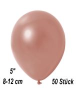 Kleine Metallic Luftballons, 8-12 cm, Rosegold, 50 Stück