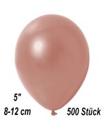 Kleine Metallic Luftballons, 8-12 cm, Rosegold, 500 Stück