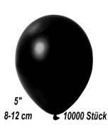 Kleine Metallic Luftballons, 8-12 cm, Schwarz, 10000 Stück