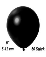 Kleine Metallic Luftballons, 8-12 cm, Schwarz, 50 Stück